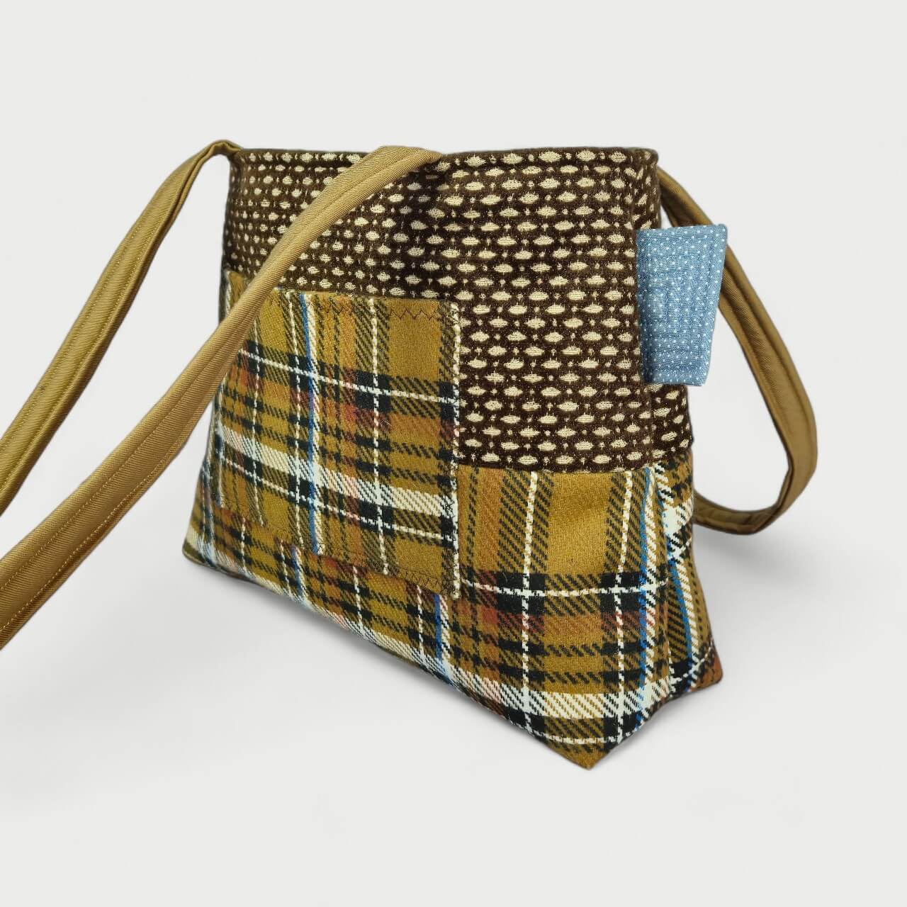 Checkered Brown Tote Bag - Julie Ann Collections