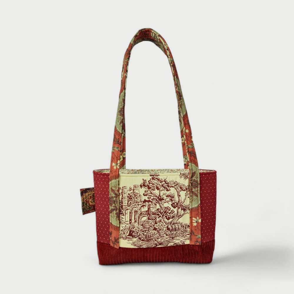 Cream & Maroon Tote Bag - Julie Ann Collections