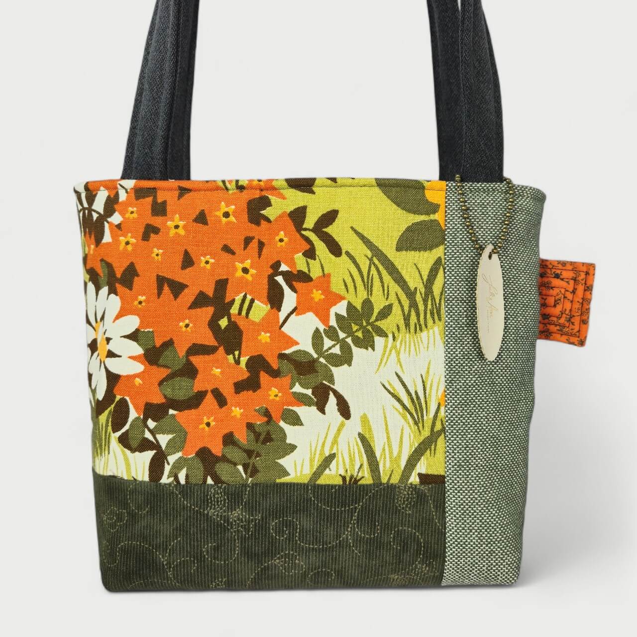 Green & Orange Tote Bag - Julie Ann Collections