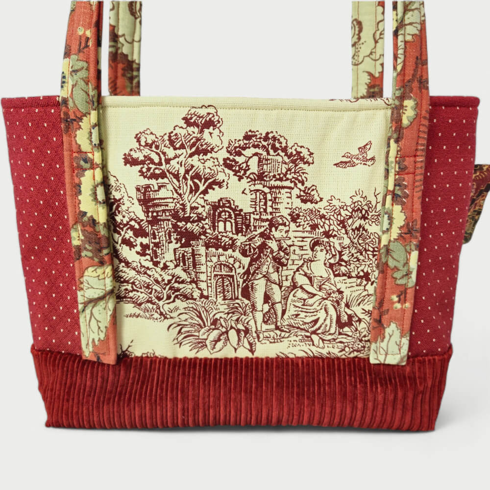 Cream & Maroon Tote Bag - Julie Ann Collections