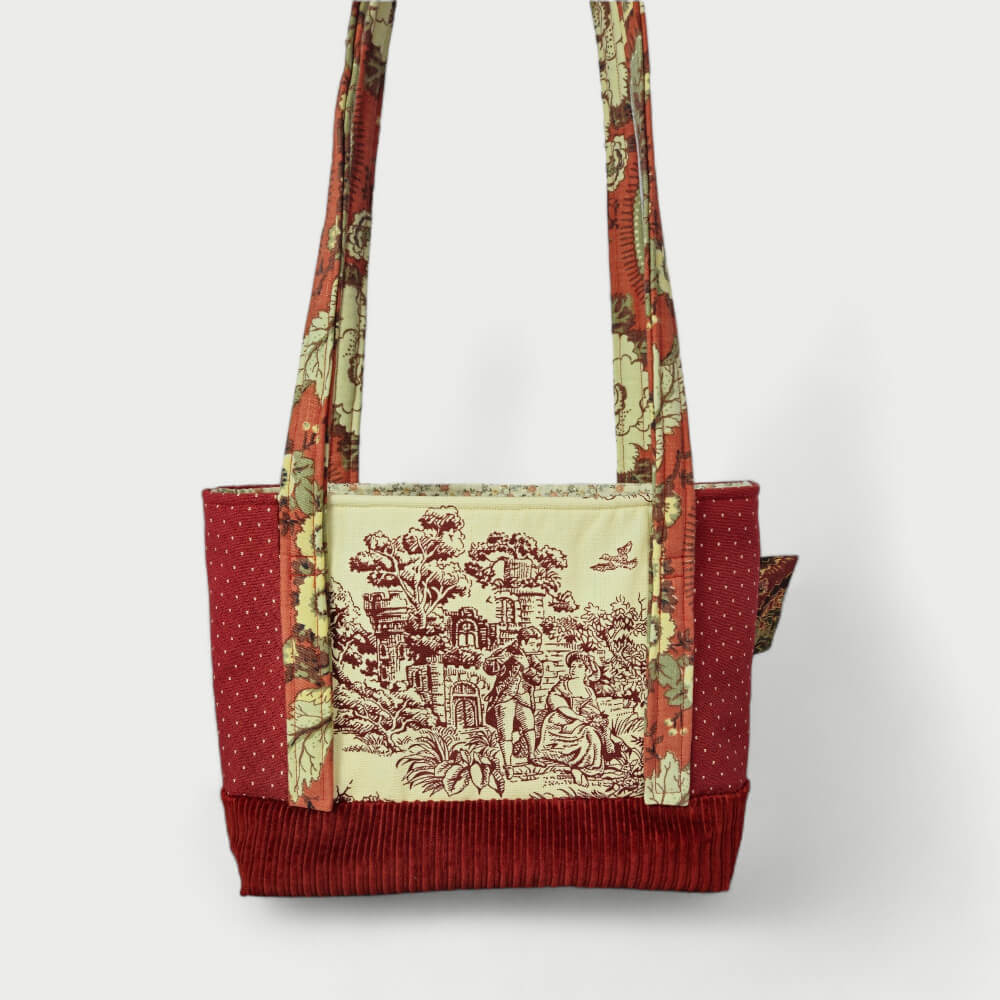 Cream & Maroon Tote Bag - Julie Ann Collections