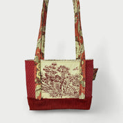 Cream & Maroon Tote Bag - Julie Ann Collections