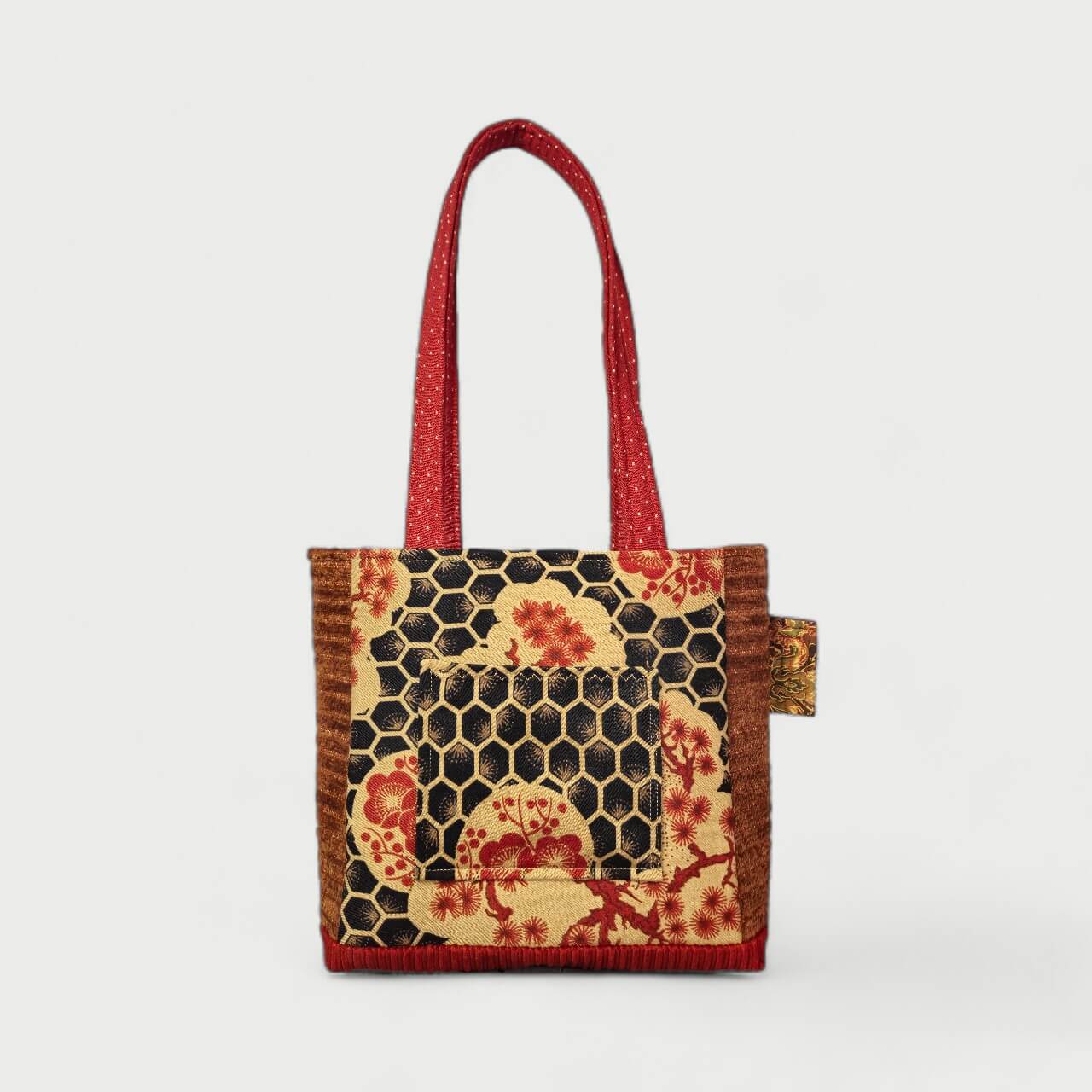 Red & Brown Tote Bag - Julie Ann Collections