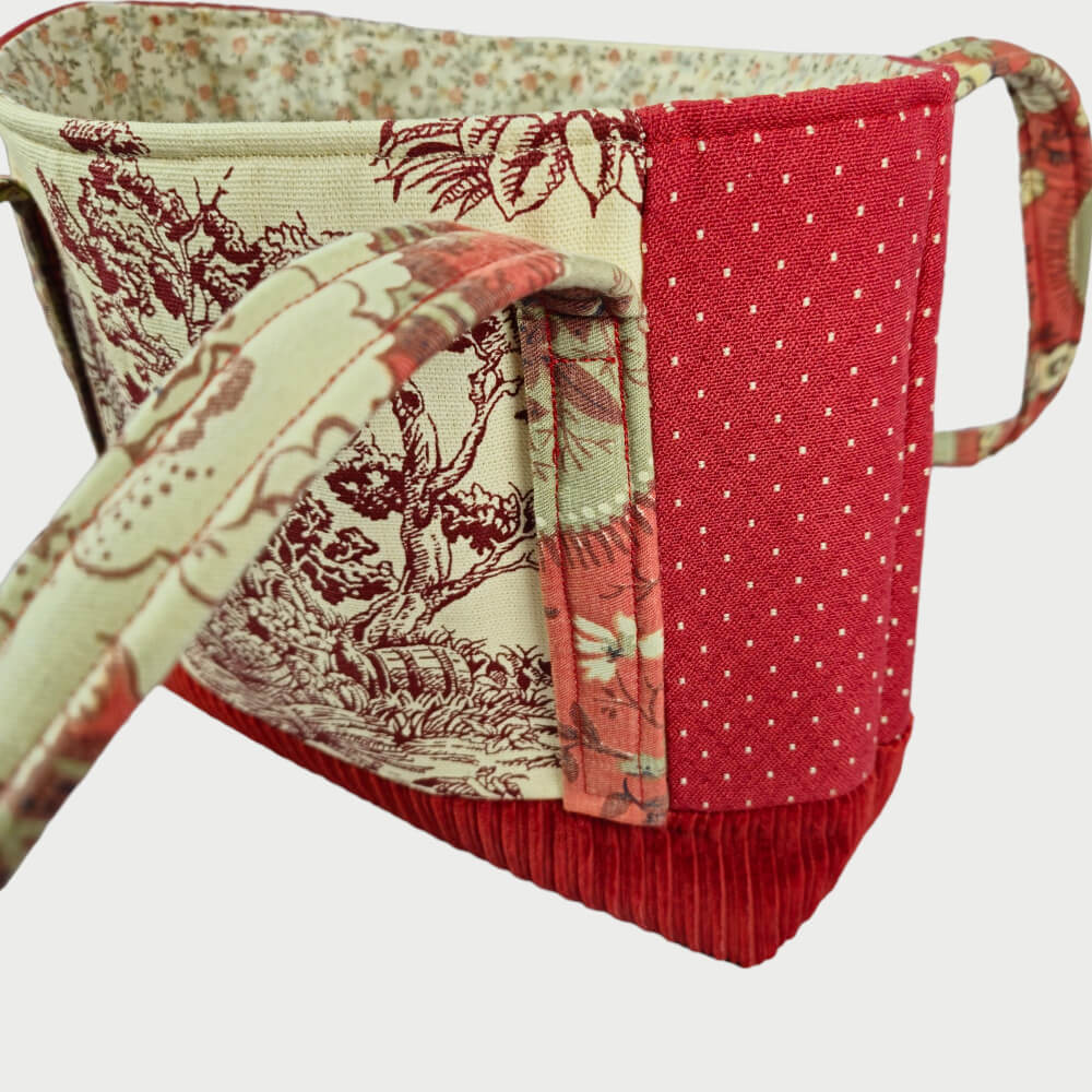 Cream & Maroon Tote Bag - Julie Ann Collections