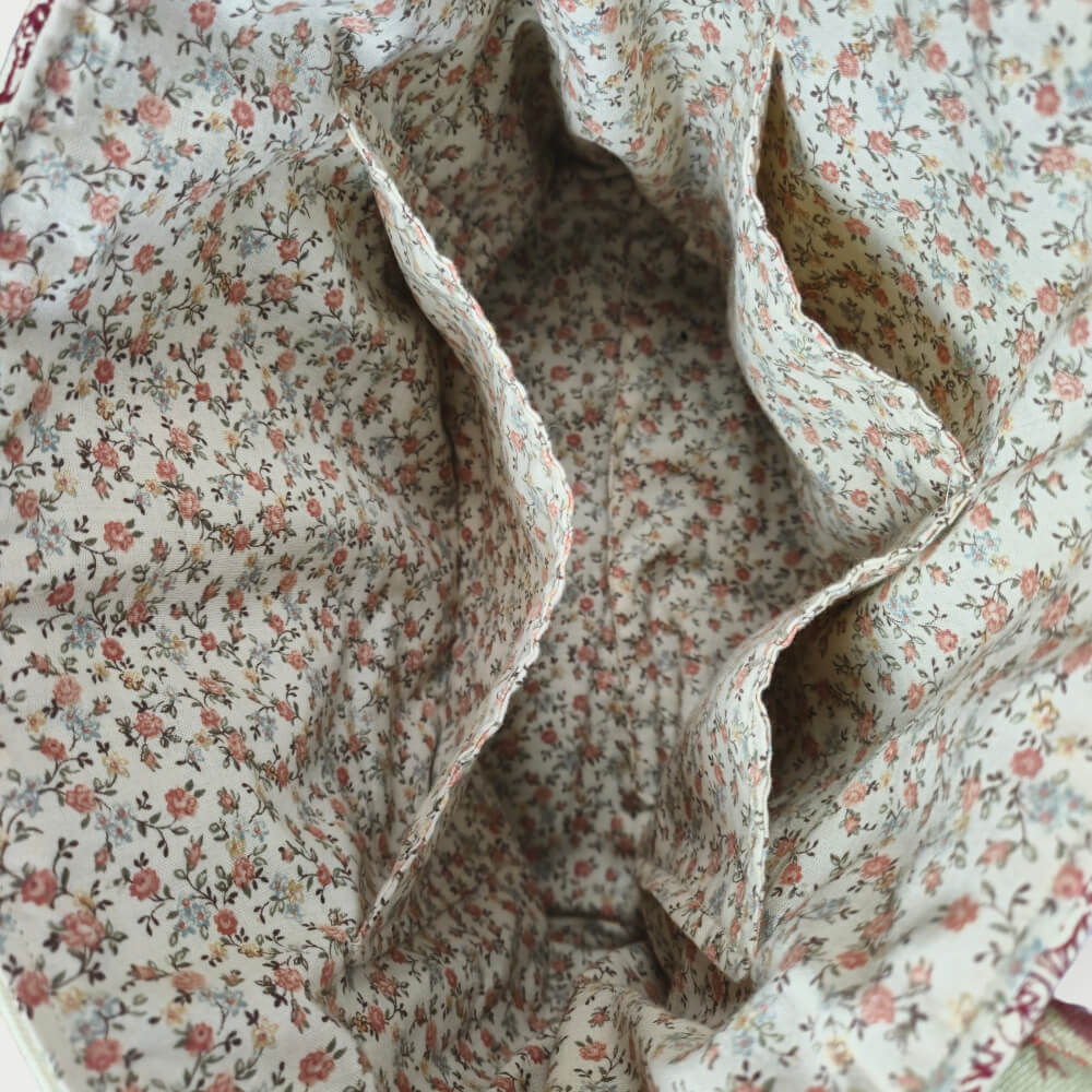 Cream & Maroon Tote Bag - Julie Ann Collections