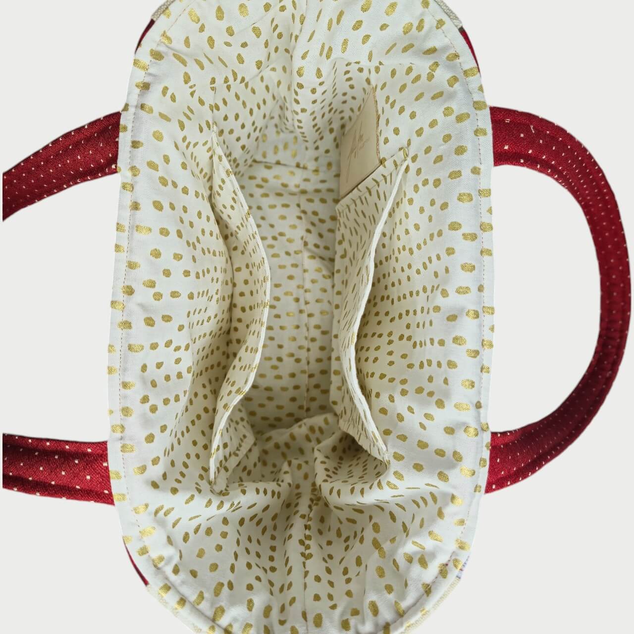 Beige & Red Tote Bag - Julie Ann Collections