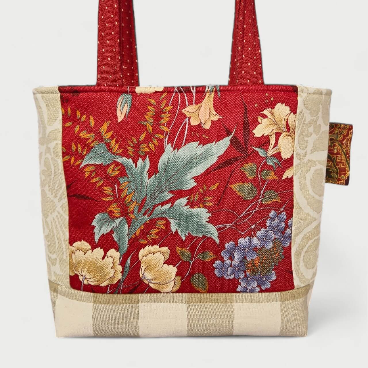Beige & Red Tote Bag - Julie Ann Collections