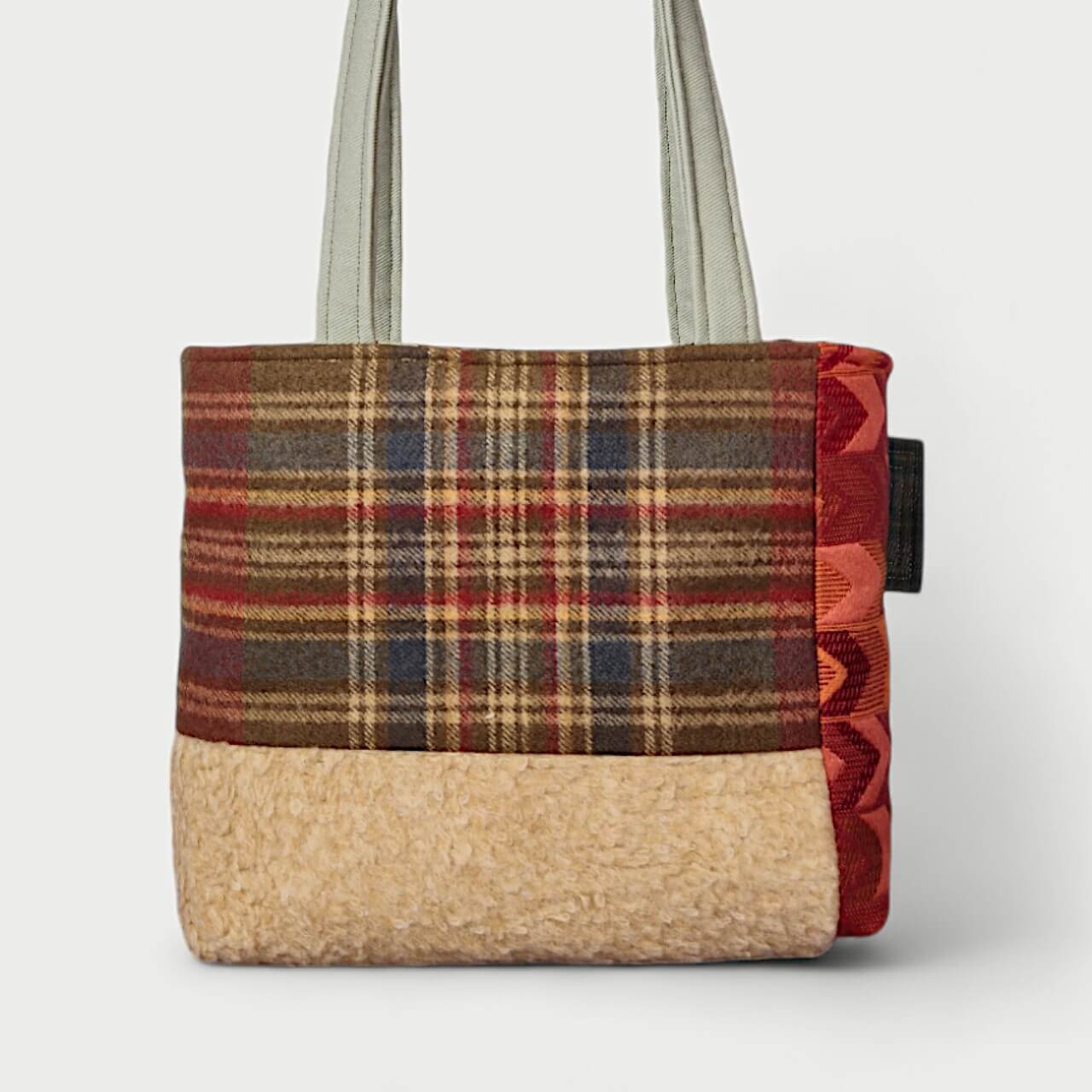 Beige & Red Tote Bag - Julie Ann Collections
