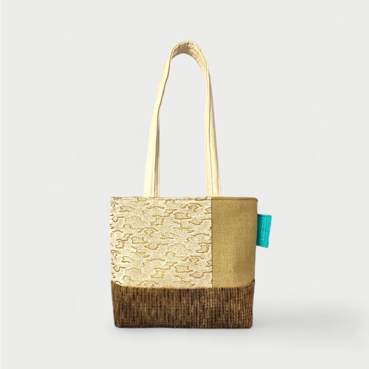 White & Brown Tote Bag - Julie Ann Collections