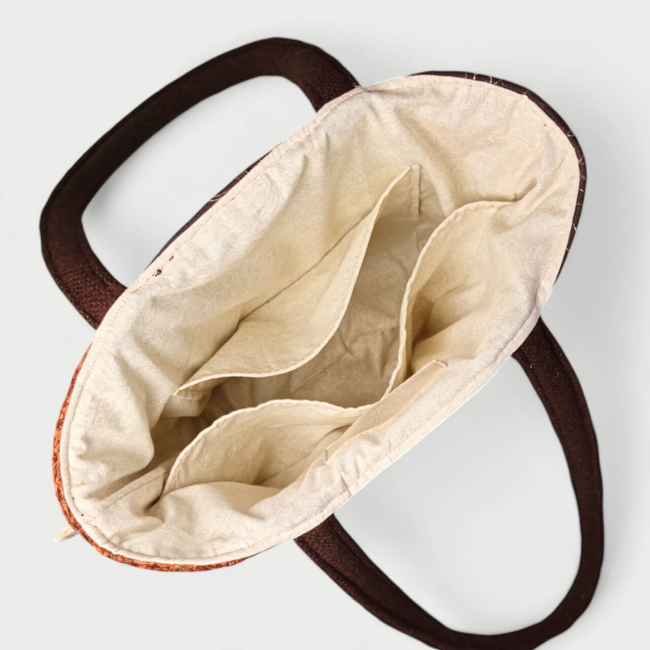 Brown & Orange Tote Bag - Julie Ann Collections