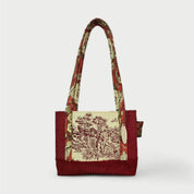 Cream & Maroon Tote Bag - Julie Ann Collections