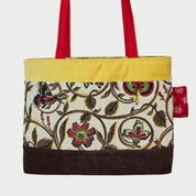 Brown & Yellow Tote Bag - Julie Ann Collections