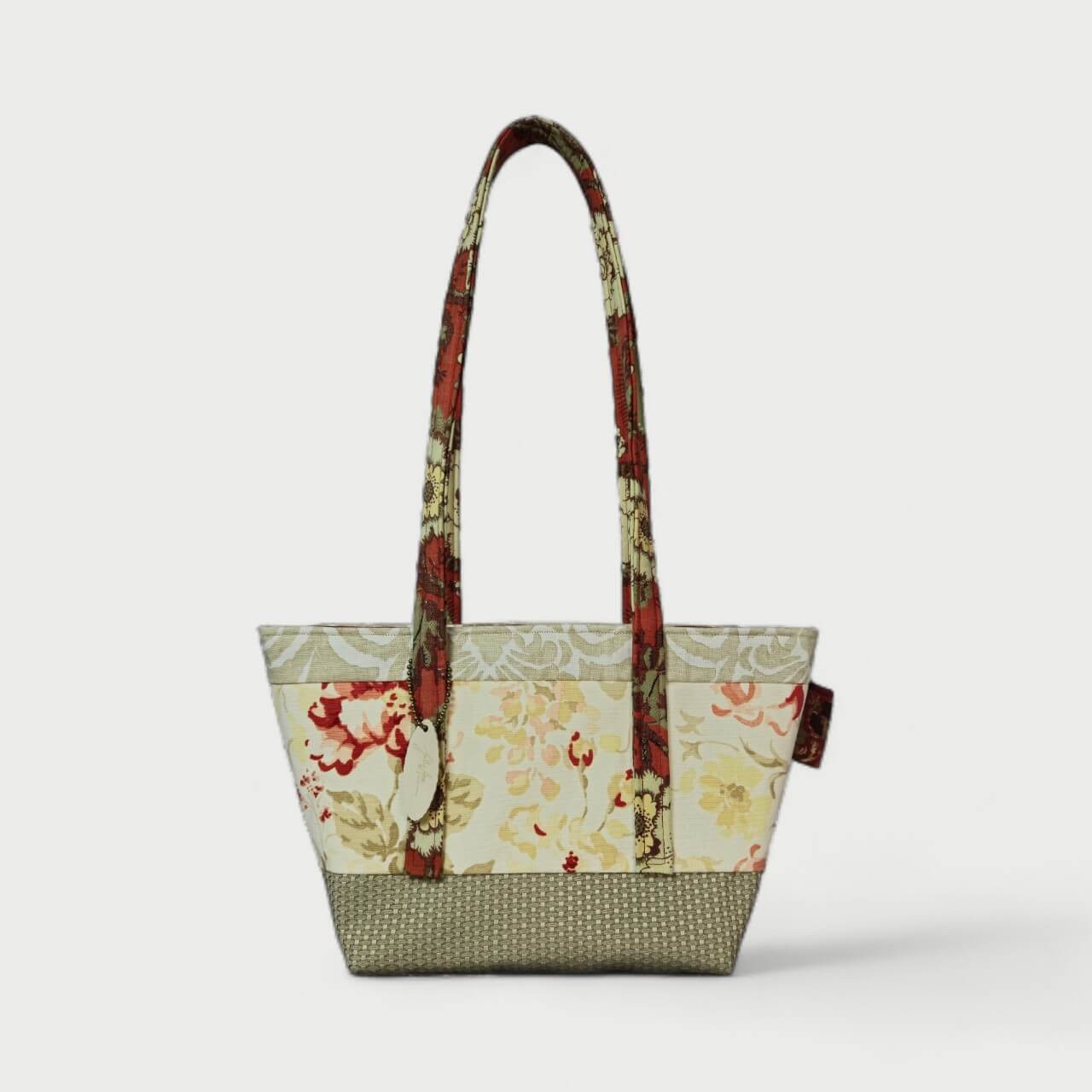 Beige & Maroon Tote Bag - Julie Ann Collections
