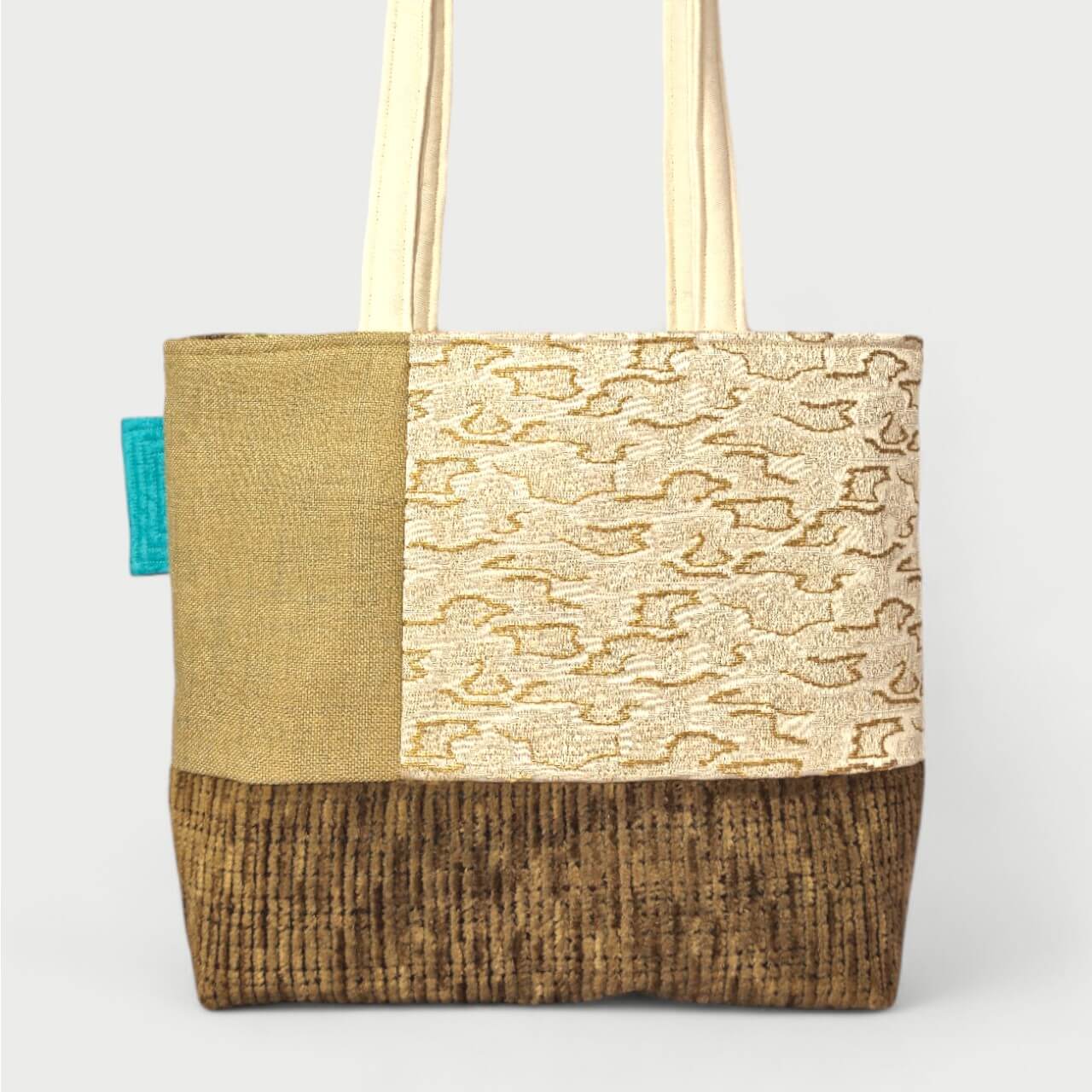 White & Brown Tote Bag - Julie Ann Collections