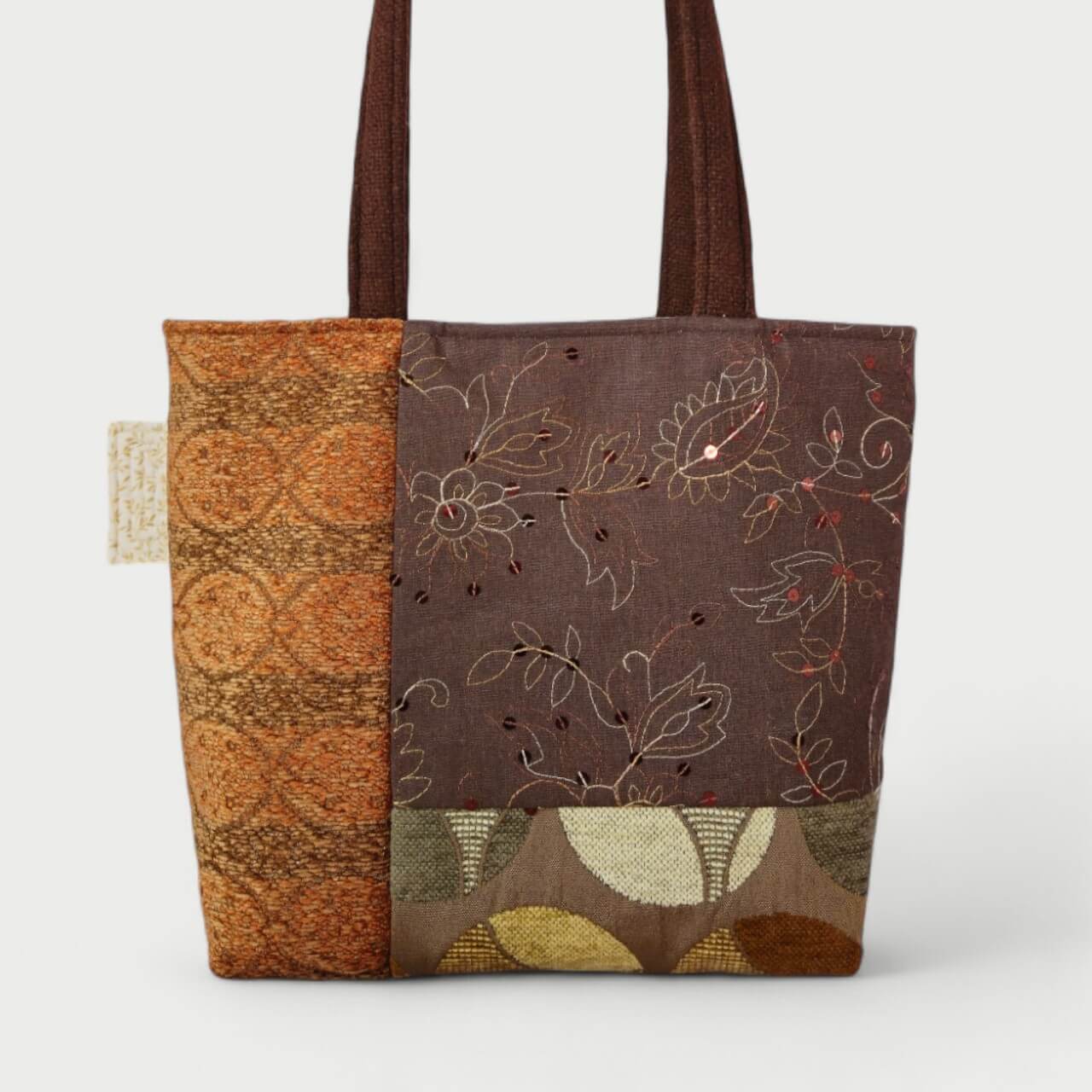 Brown & Orange Tote Bag - Julie Ann Collections