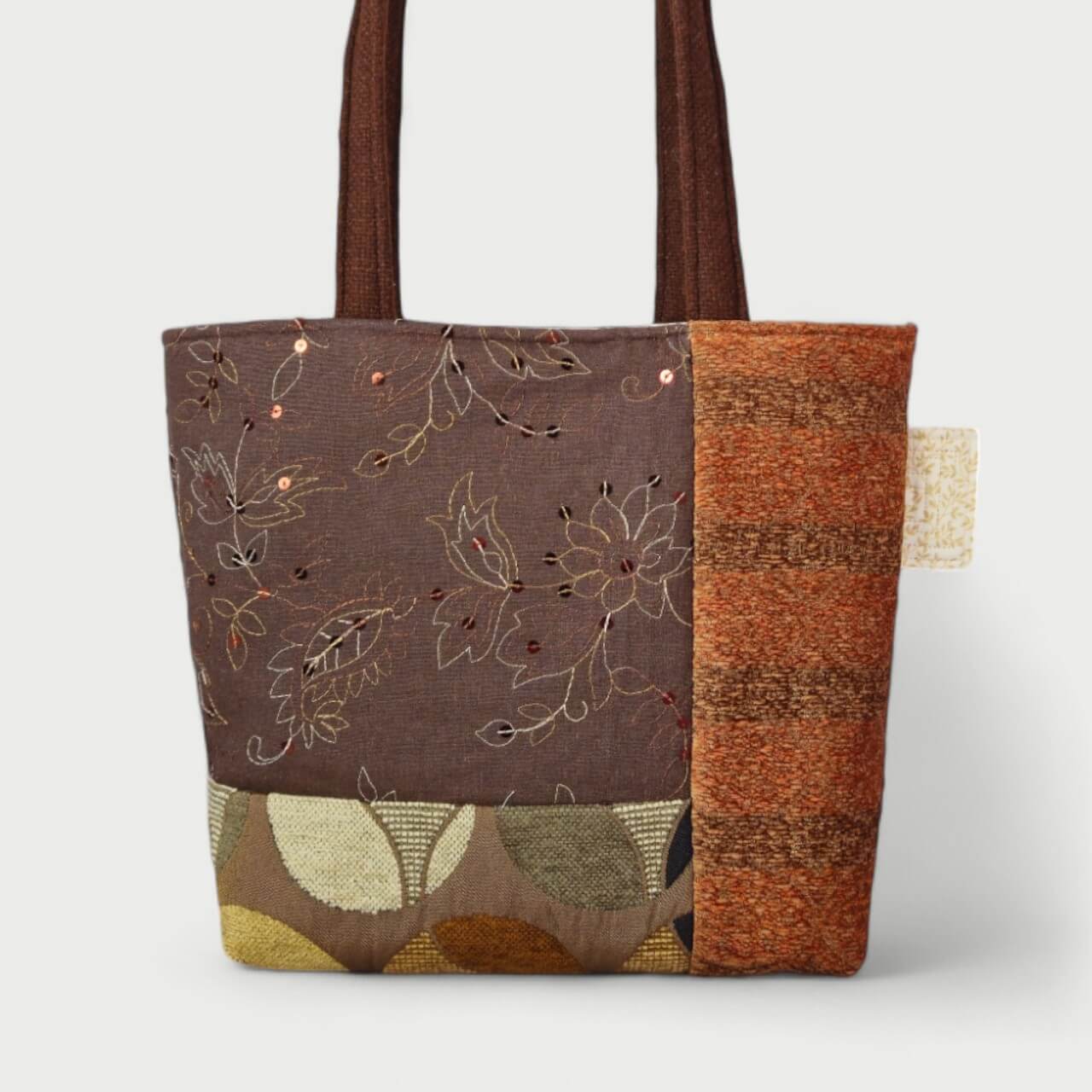 Brown & Orange Tote Bag - Julie Ann Collections