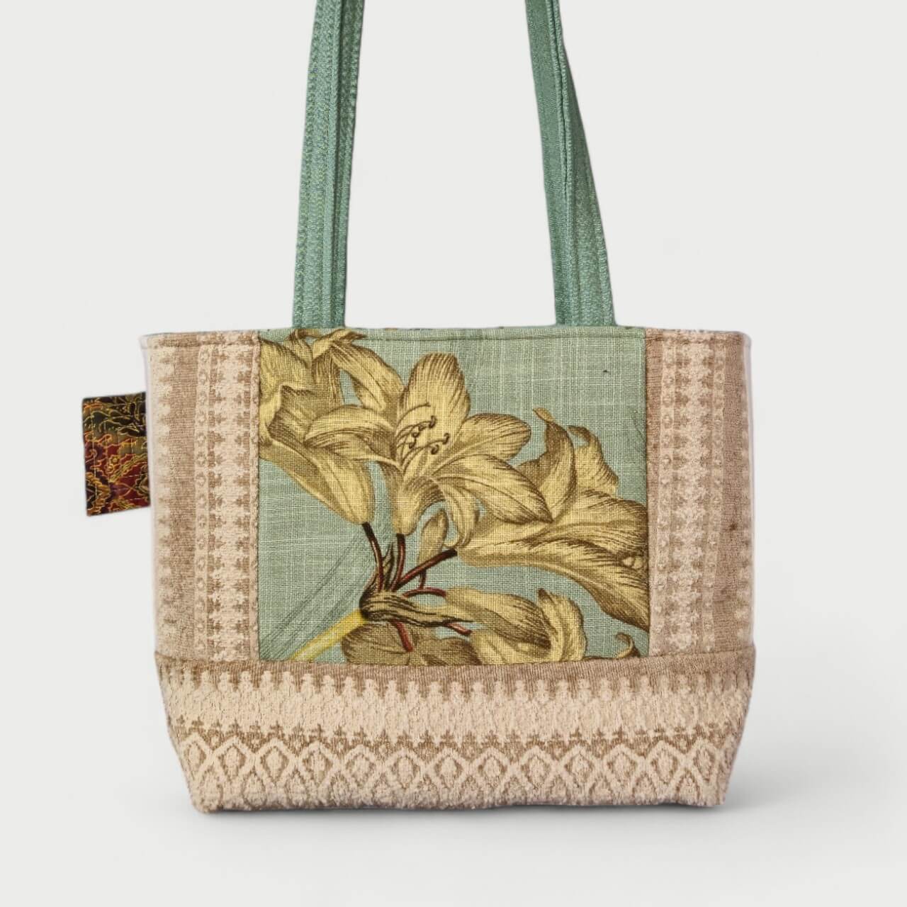 Teal & Cream Tote Bag - Julie Ann Collections