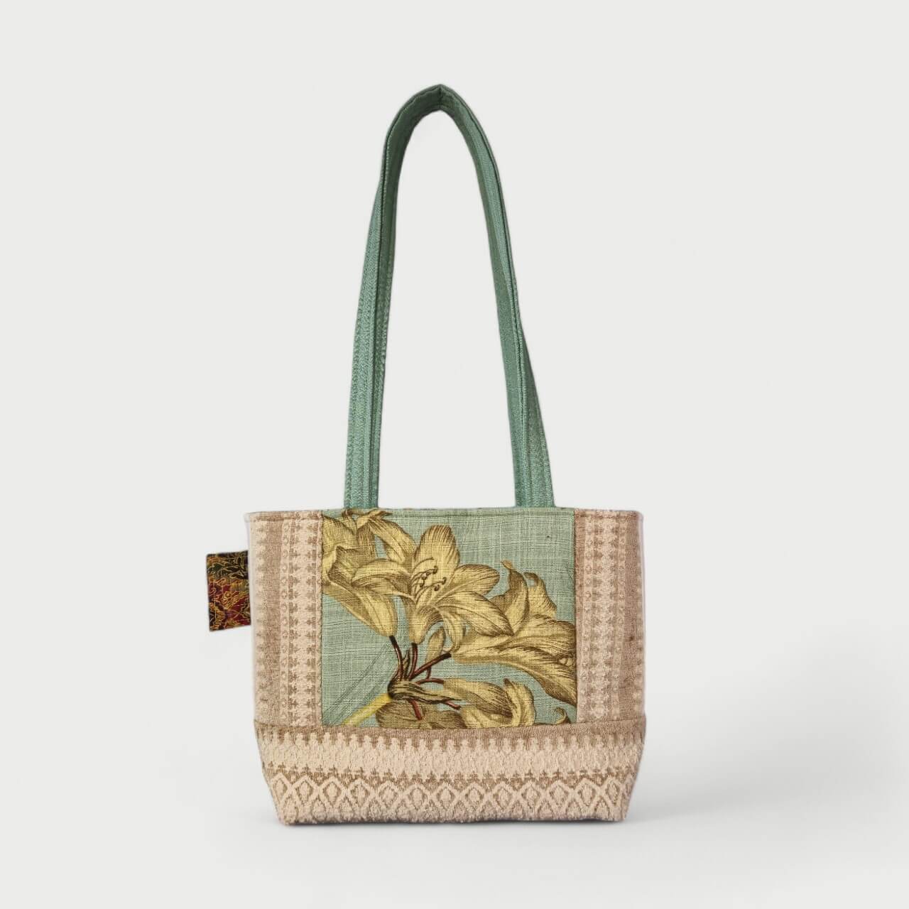 Teal & Cream Tote Bag - Julie Ann Collections