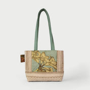 Teal & Cream Tote Bag - Julie Ann Collections