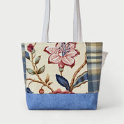 Cream & Blue Tote Bag - Julie Ann Collections