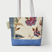 Cream & Blue Tote Bag - Julie Ann Collections