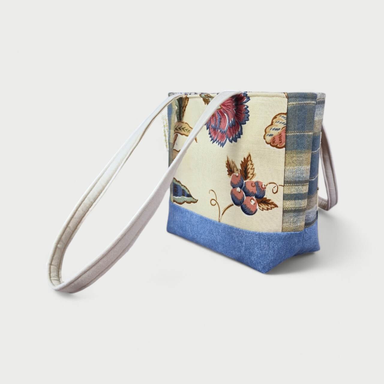Cream & Blue Tote Bag - Julie Ann Collections
