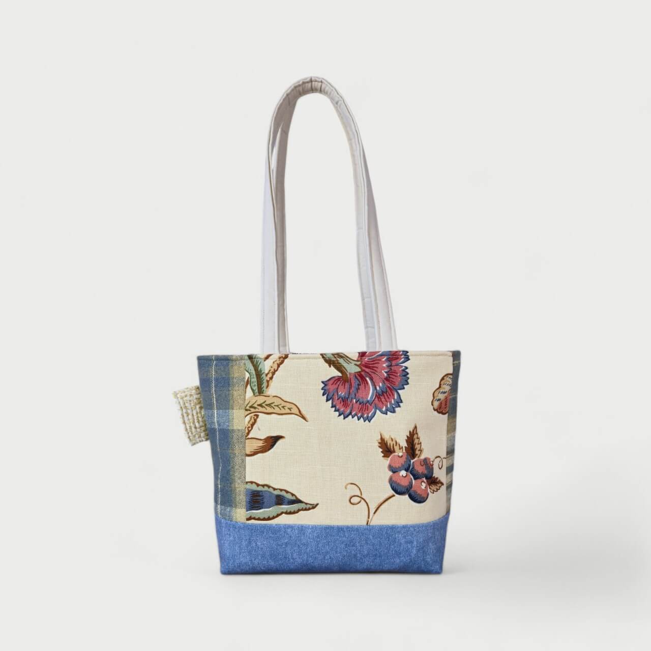 Cream & Blue Tote Bag - Julie Ann Collections