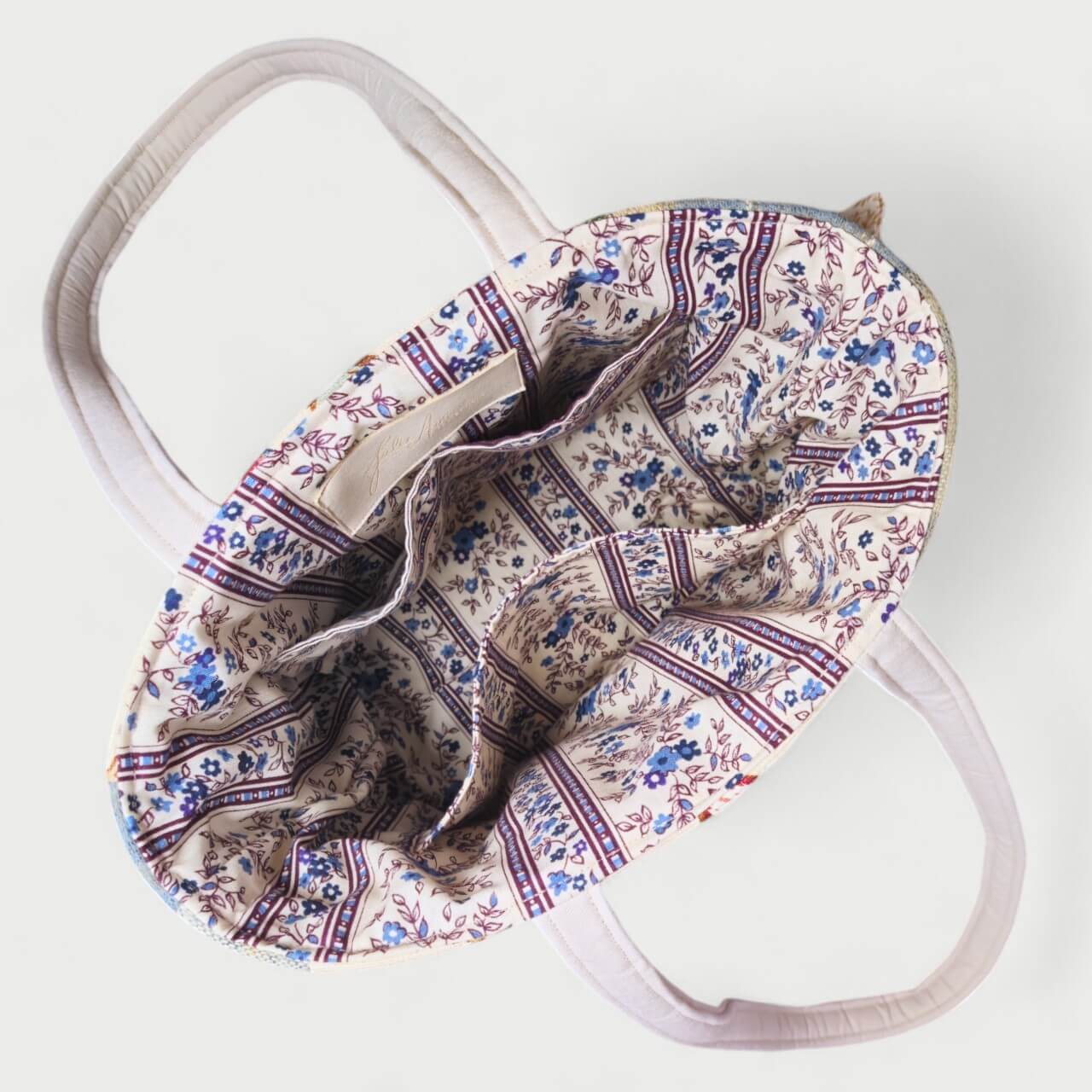 Cream & Blue Tote Bag - Julie Ann Collections