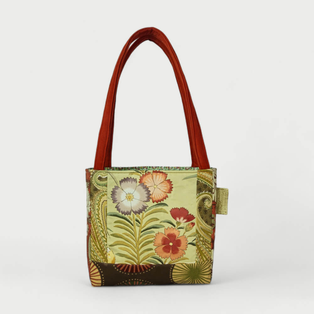 Green &amp; Brown Tote Bag - Julie Ann Collections