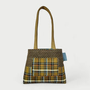 Checkered Brown Tote Bag - Julie Ann Collections