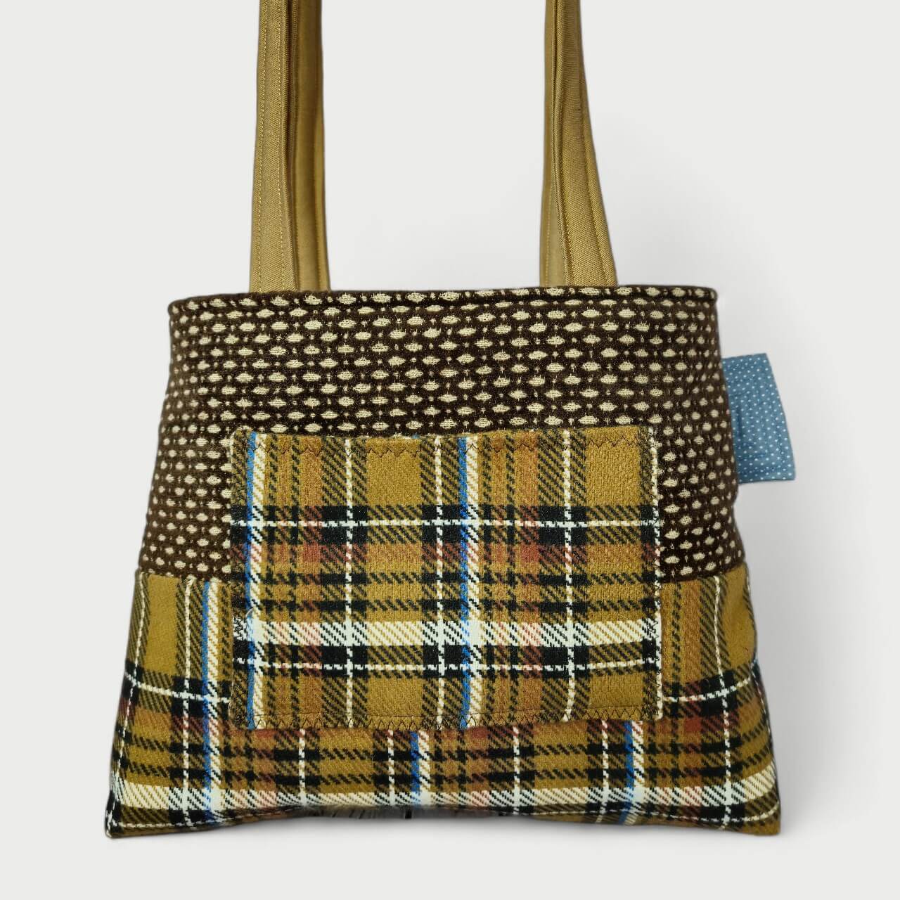 Checkered Brown Tote Bag - Julie Ann Collections