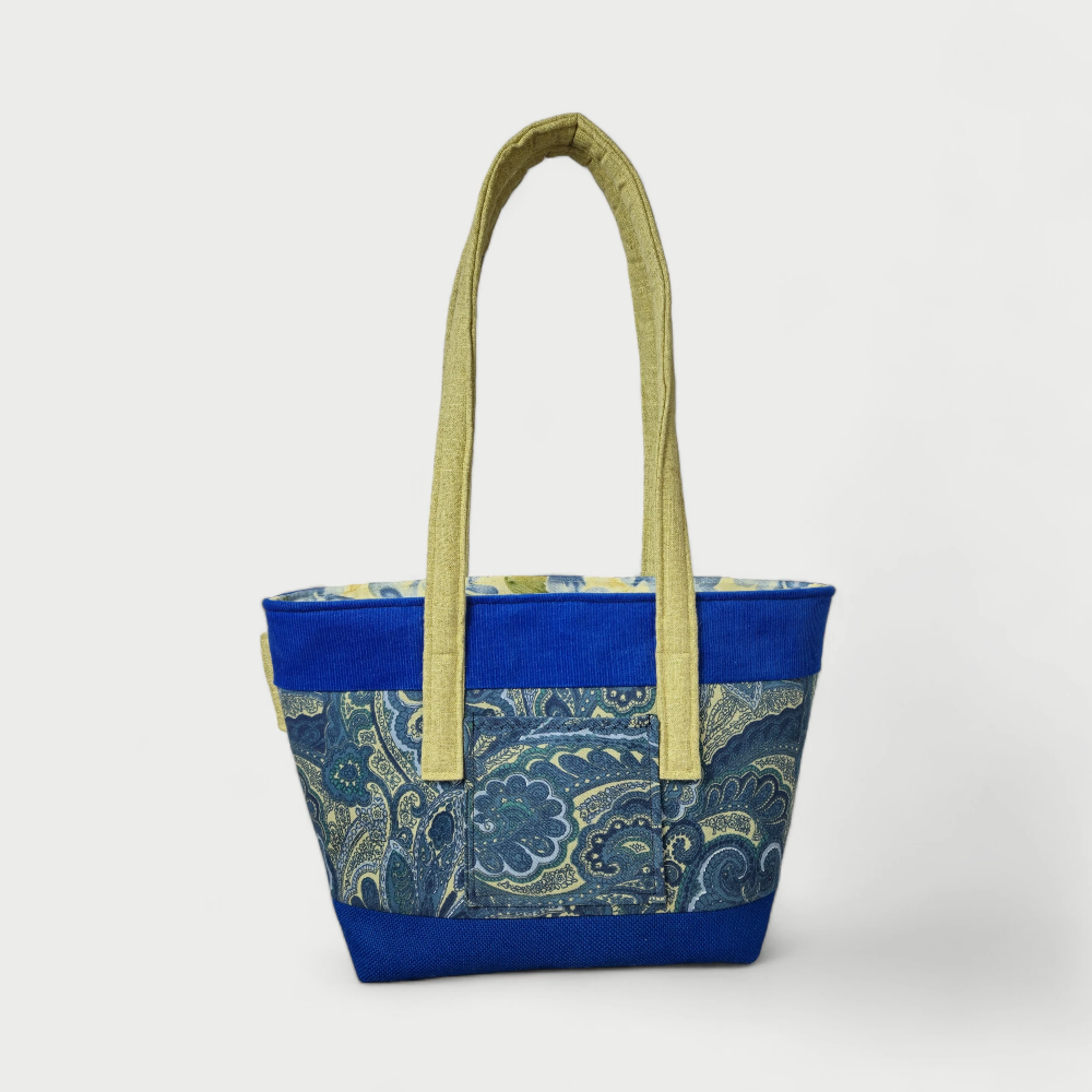 Medium Handsewn Blue Tote Bag - Julie Ann Collections