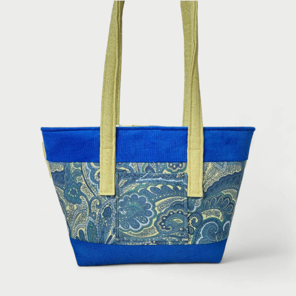 Medium Handsewn Blue Tote Bag - Julie Ann Collections