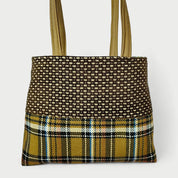Checkered Brown Tote Bag - Julie Ann Collections