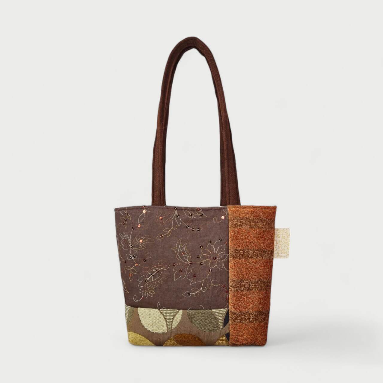 Brown & Orange Tote Bag - Julie Ann Collections