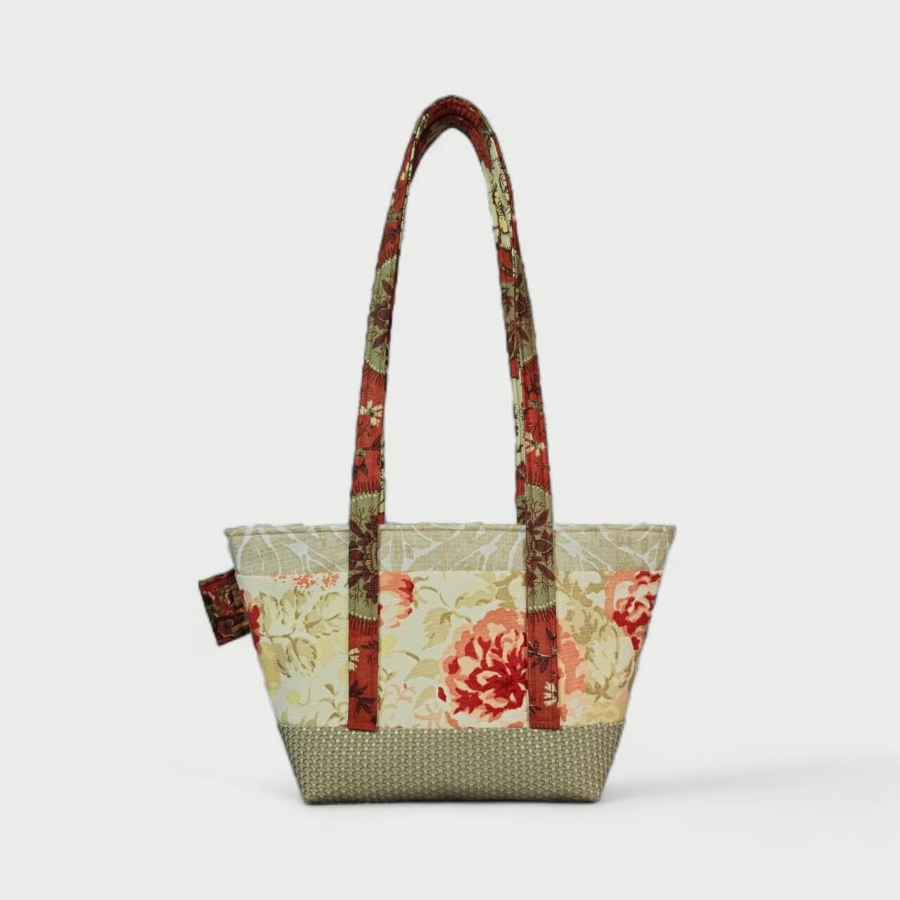 Beige & Maroon Tote Bag - Julie Ann Collections