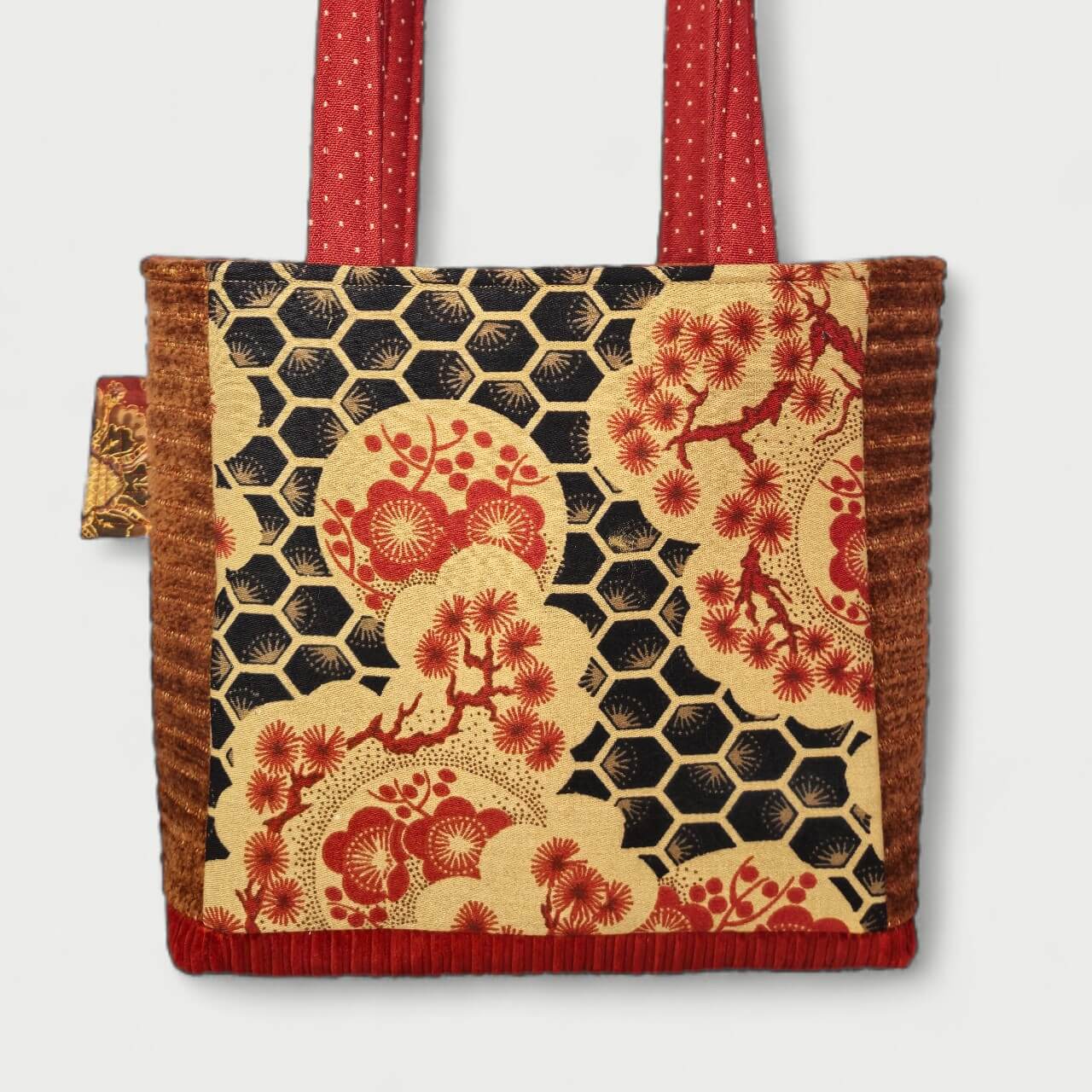 Red & Brown Tote Bag - Julie Ann Collections
