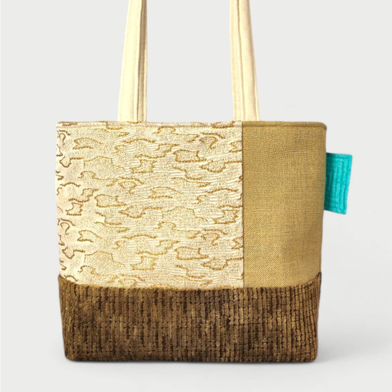White & Brown Tote Bag - Julie Ann Collections