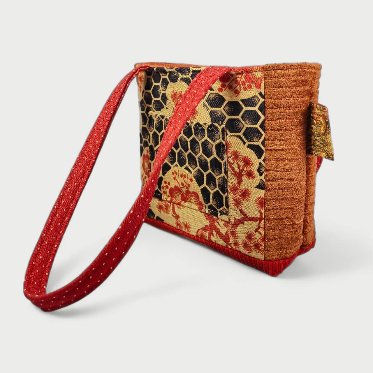 Red & Brown Tote Bag - Julie Ann Collections