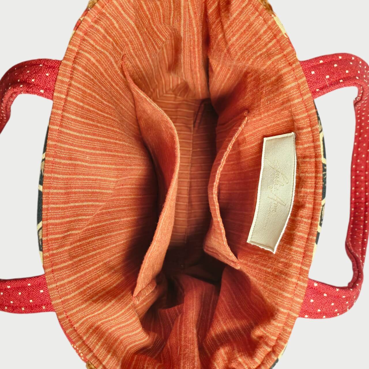 Red & Brown Tote Bag - Julie Ann Collections