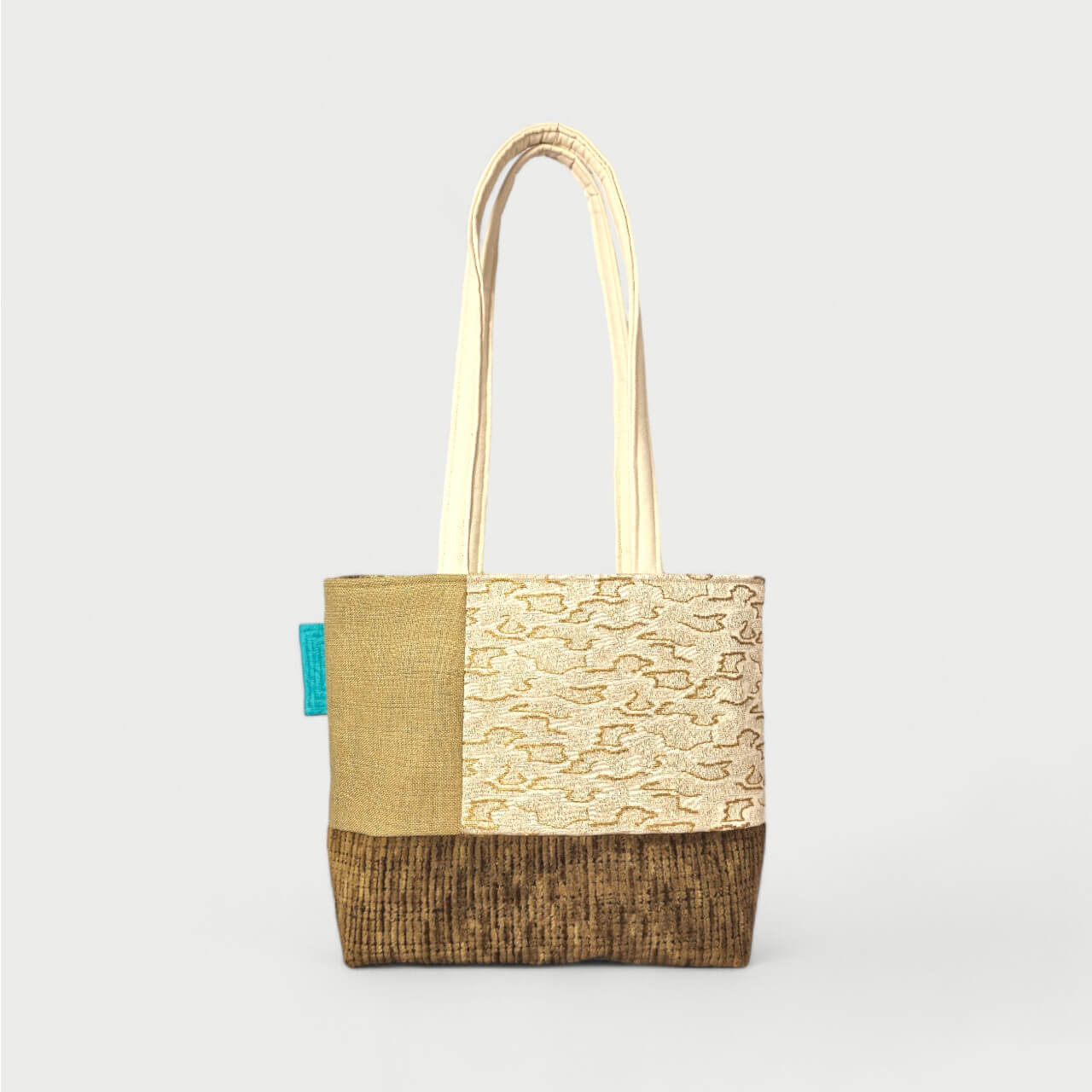 White & Brown Tote Bag - Julie Ann Collections