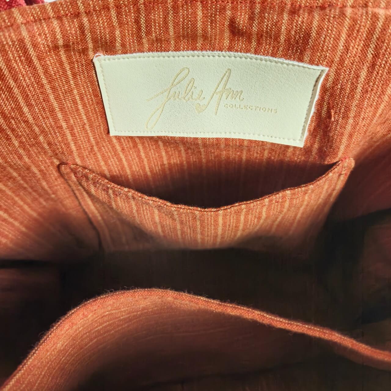 Red & Brown Tote Bag - Julie Ann Collections