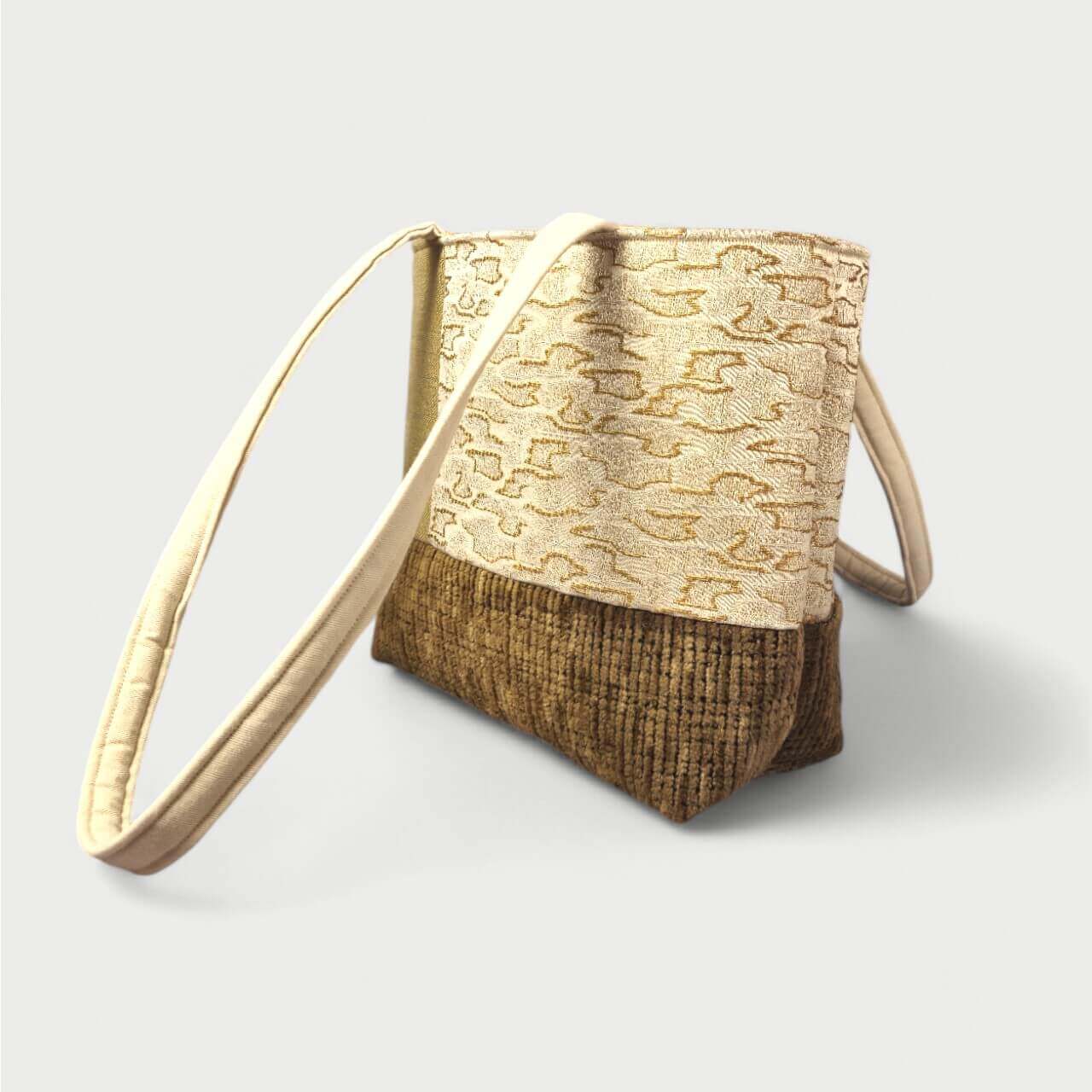 White & Brown Tote Bag - Julie Ann Collections