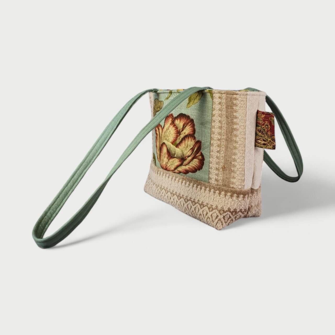 Teal & Cream Tote Bag - Julie Ann Collections