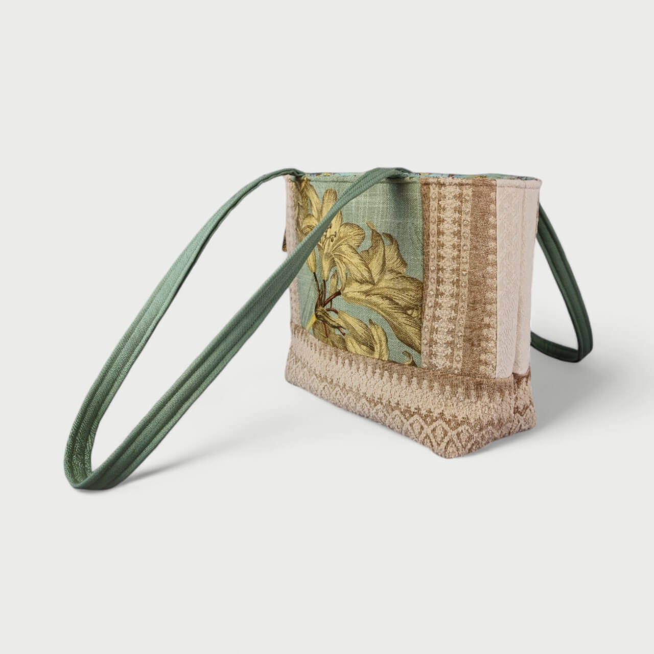 Teal & Cream Tote Bag - Julie Ann Collections