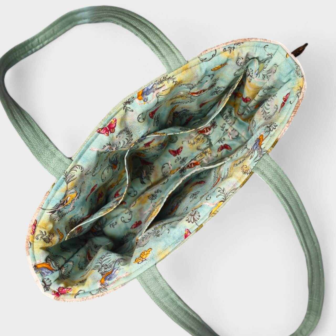 Teal & Cream Tote Bag - Julie Ann Collections
